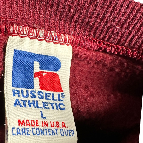 Vintage Russell Athletic Maroon/burgundy Sweatshirt - Picture 7 of 8